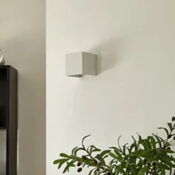 Aplique de pared Arcchio Zuzana, angular, blanco, G9, 10 cm de ancho