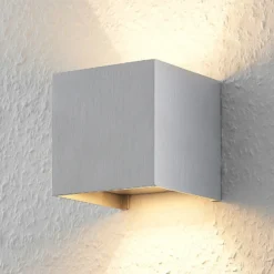 Aplique de pared Arcchio Zuzana, angular, color aluminio, G9, 10 cm