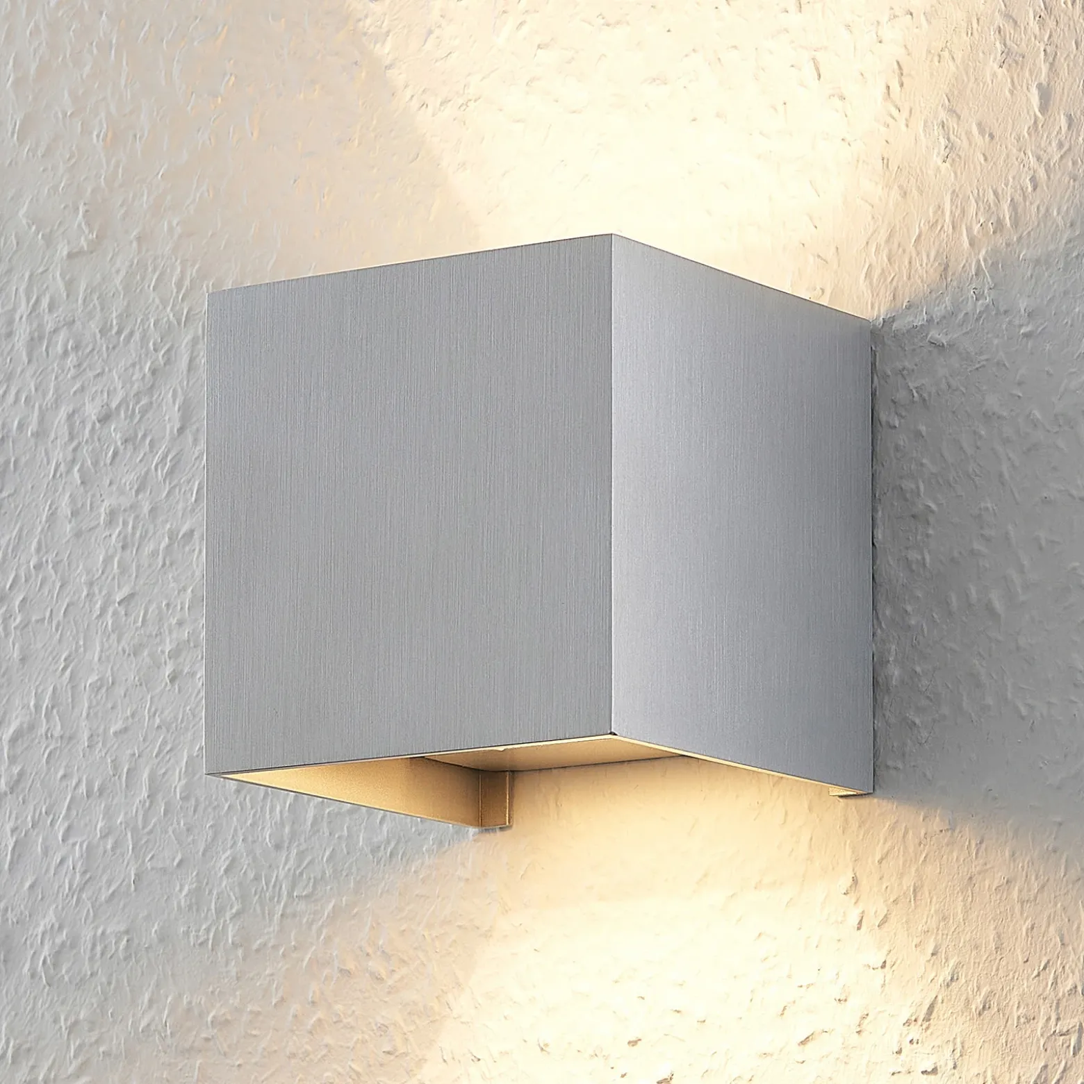 Aplique de pared Arcchio Zuzana, angular, color aluminio, G9, 10 cm