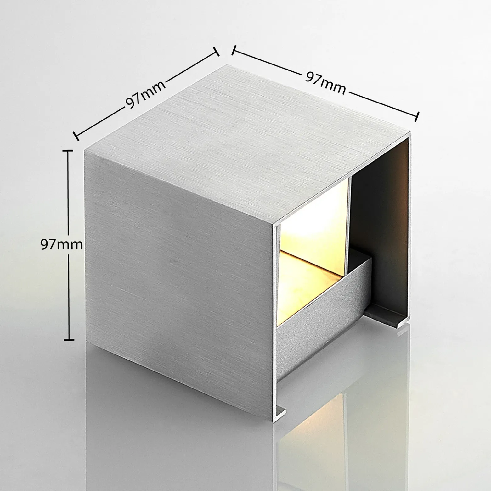 Aplique de pared Arcchio Zuzana, angular, color aluminio, G9, 10 cm