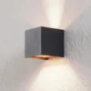 Aplique de pared Arcchio Zuzana, juego de 2, negro-dorado, G9, 10 cm