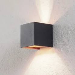 Aplique de pared Arcchio Zuzana, juego de 2, negro-dorado, G9, 10 cm