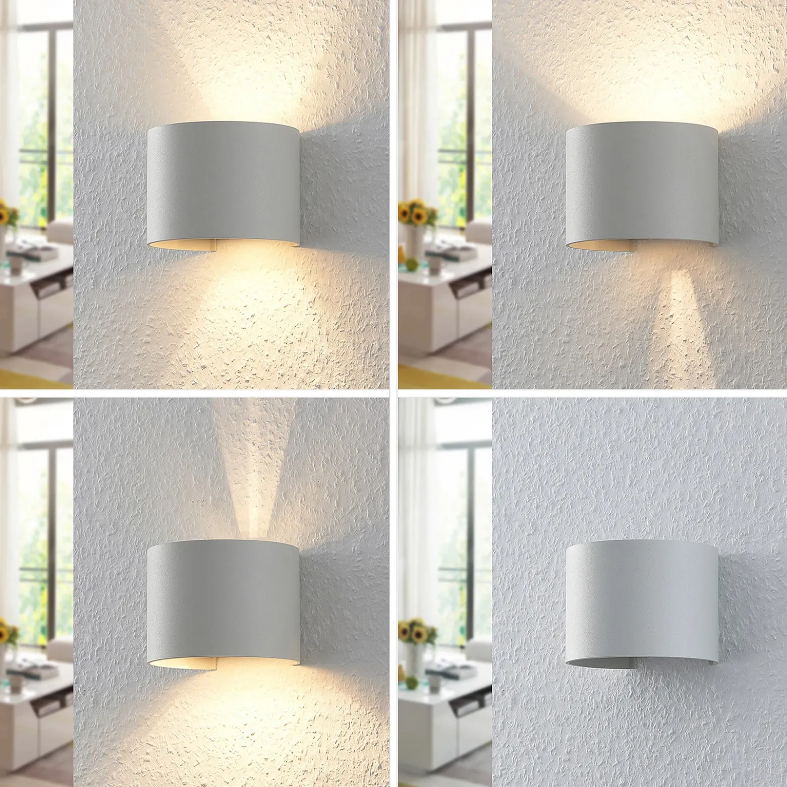 Aplique de pared Arcchio Zuzana, redondo, blanco, G9, 13 cm de ancho