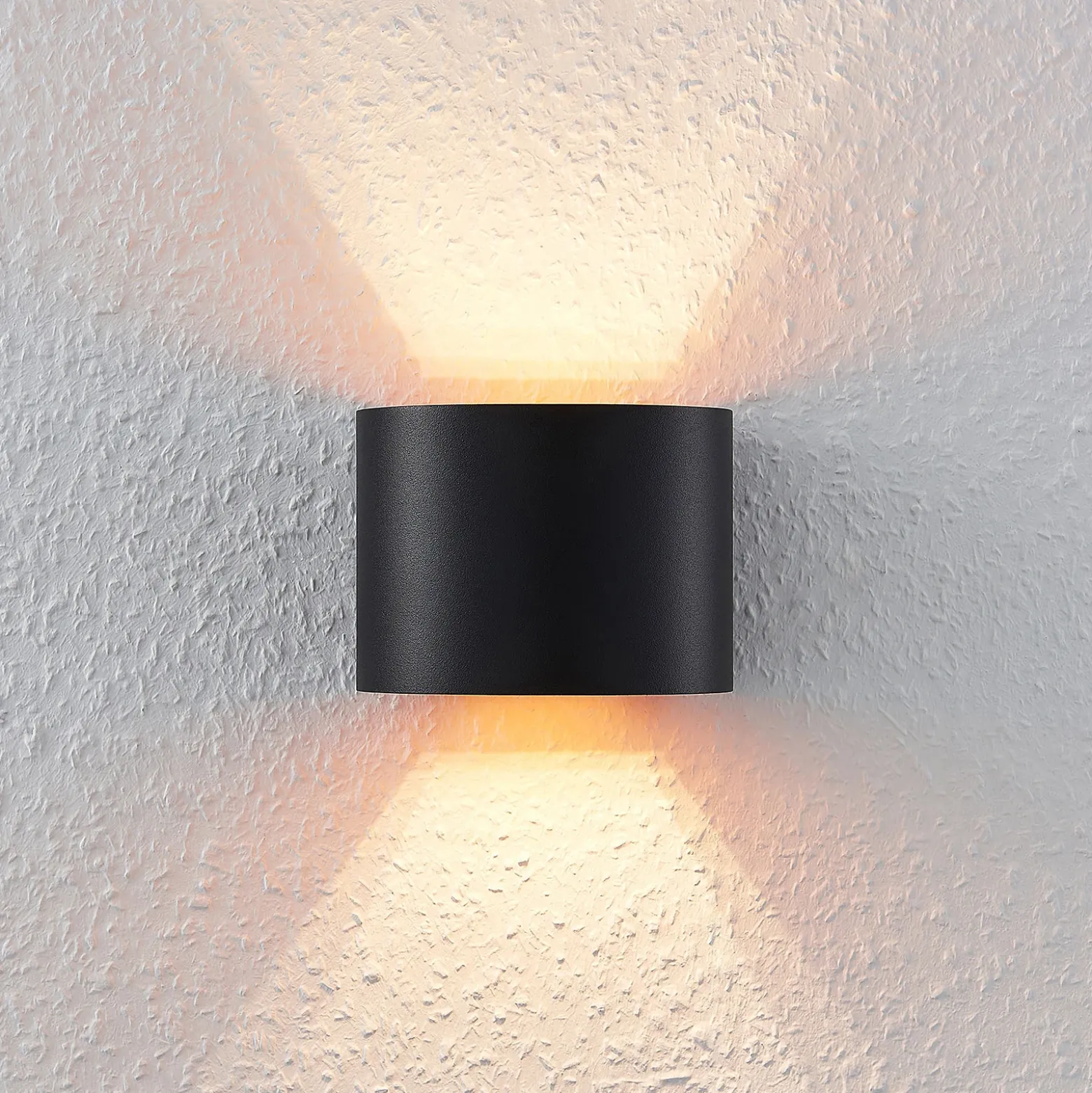 Aplique de pared Arcchio Zuzana, redondo, negro, G9, 13 cm de ancho