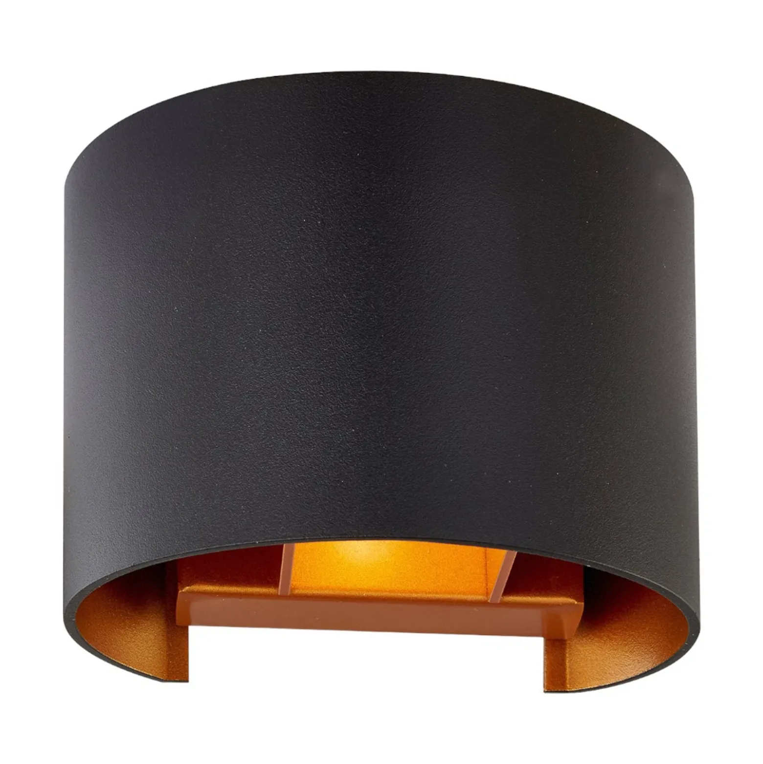Aplique de pared Arcchio Zuzana, redondo, negro, G9, 13 cm de ancho