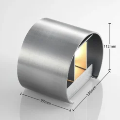 Aplique de pared Arcchio Zuzana, redondo, color aluminio, G9, 13 cm de ancho