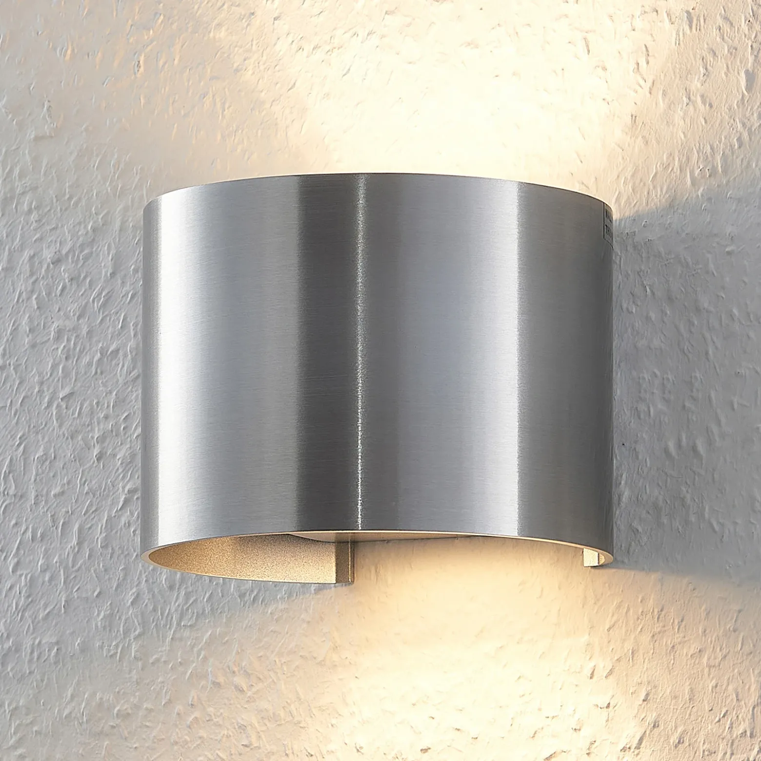 Aplique de pared Arcchio Zuzana, redondo, color aluminio, G9, 13 cm de ancho