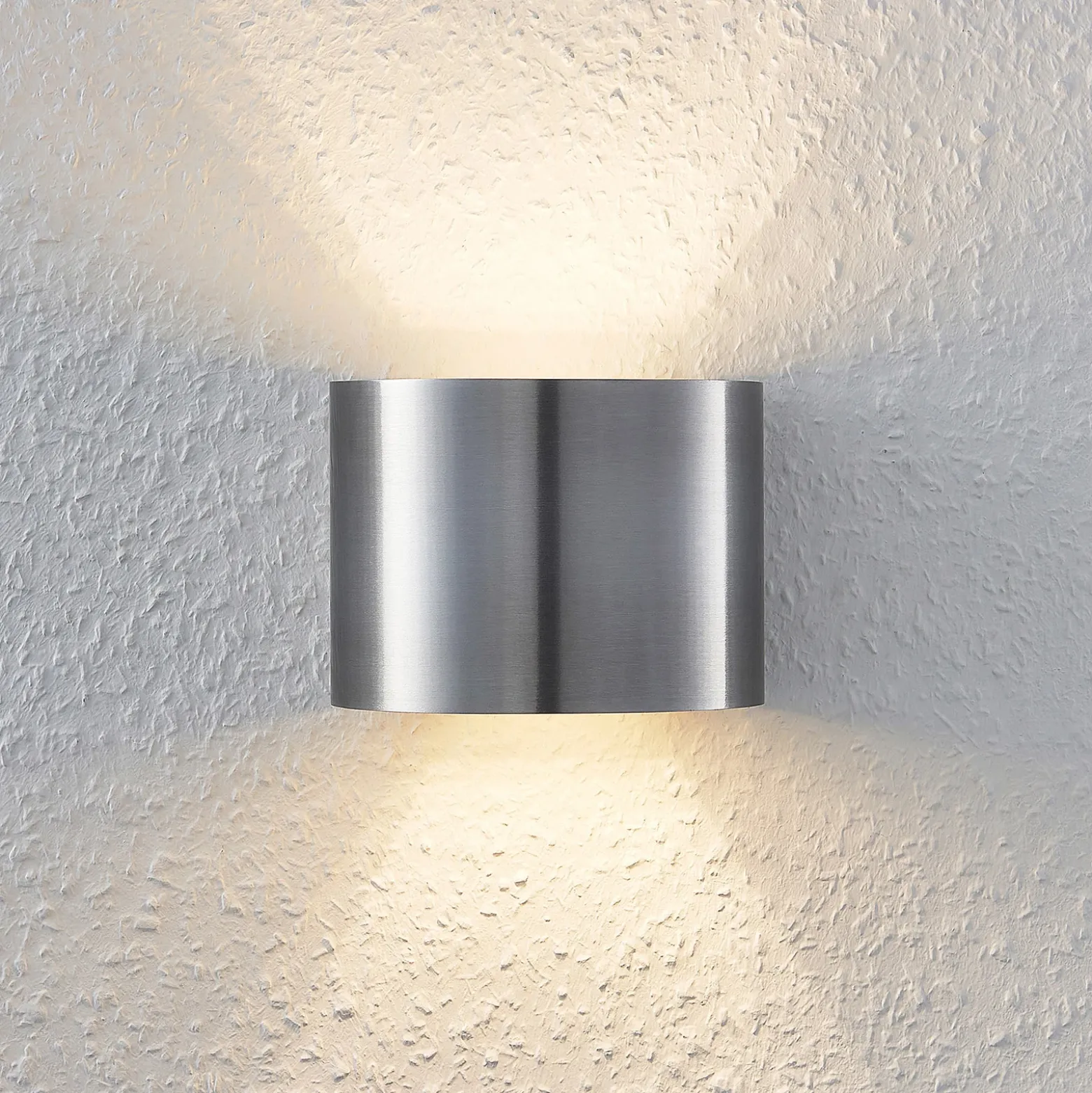 Aplique de pared Arcchio Zuzana, redondo, color aluminio, G9, 13 cm de ancho