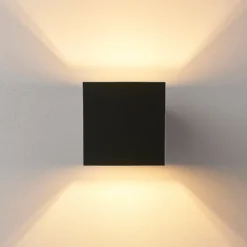 Aplique de pared Arcchio Zuzana, juego de 2, negro, G9, 10 cm de ancho