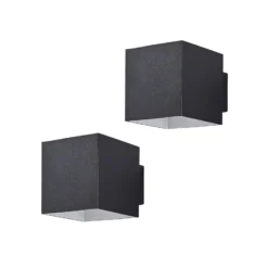 Aplique de pared Arcchio Zuzana, juego de 2, negro, G9, 10 cm de ancho