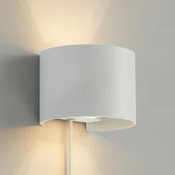 Aplique de pared Arcchio Zuzana, redondo, blanco, enchufe, G9, 13 cm