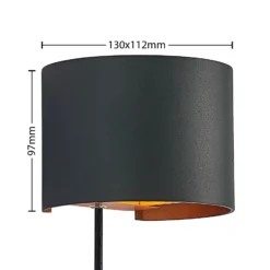 Aplique de pared Arcchio Zuzana, redondo, negro, enchufe, 13 cm