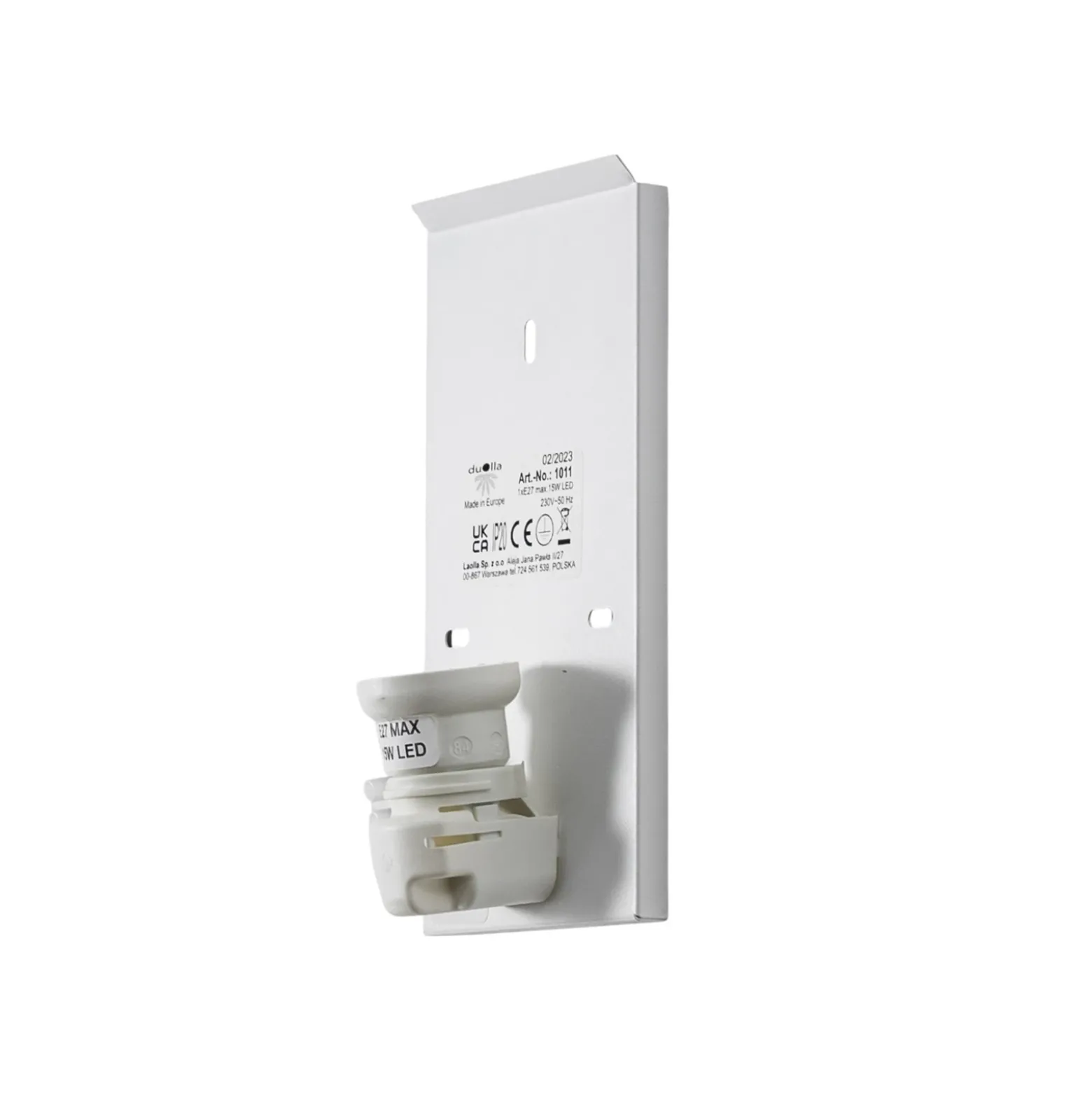 Aplique de pared Aria, blanco, microfibra, E27