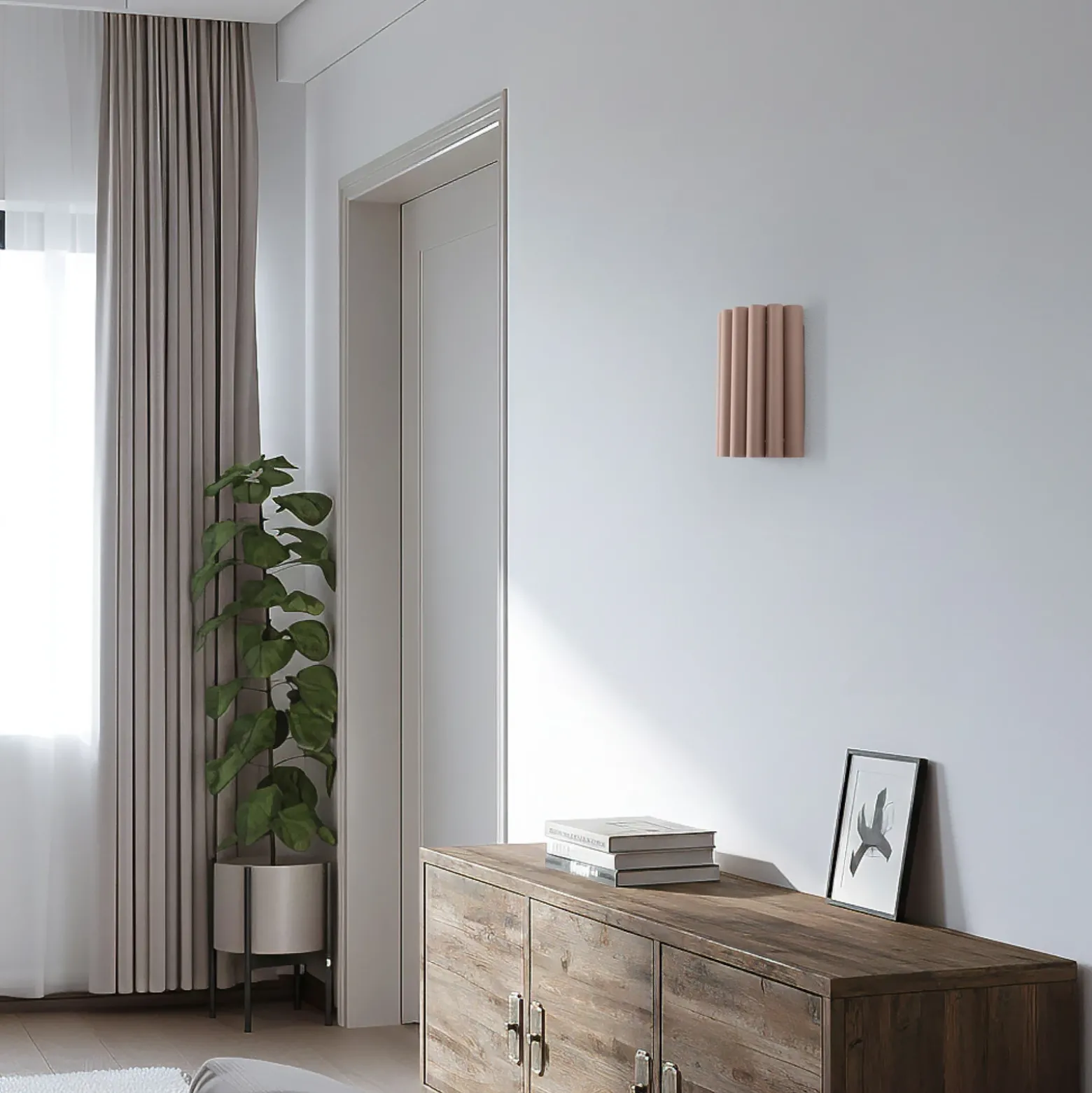 Aplique de pared Aria, capuchino, microfibra, E27