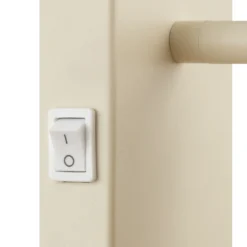 Aplique de pared Arlo, beige/color madera, tejido, altura 21 cm, E27