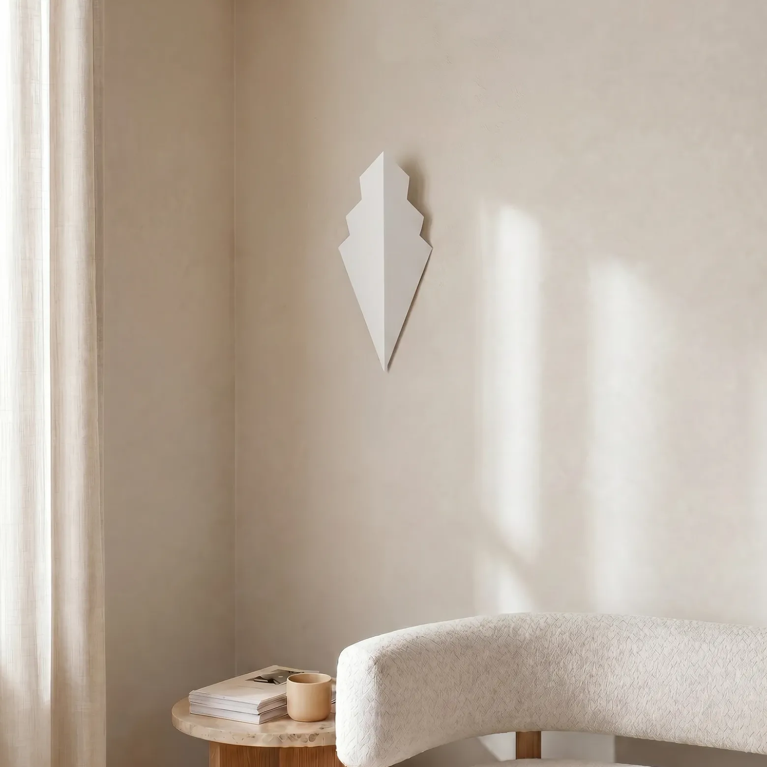 Aplique de pared ARROW, blanco, altura 40 cm, metal, G9