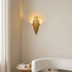 Aplique de pared ARROW, color dorado, altura 40 cm, metal, G9