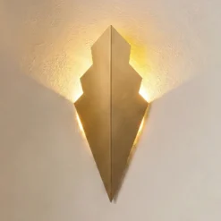 Aplique de pared ARROW, color dorado, altura 40 cm, metal, G9