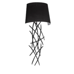 Aplique de pared Asaf 6984 con pantalla de tela negra