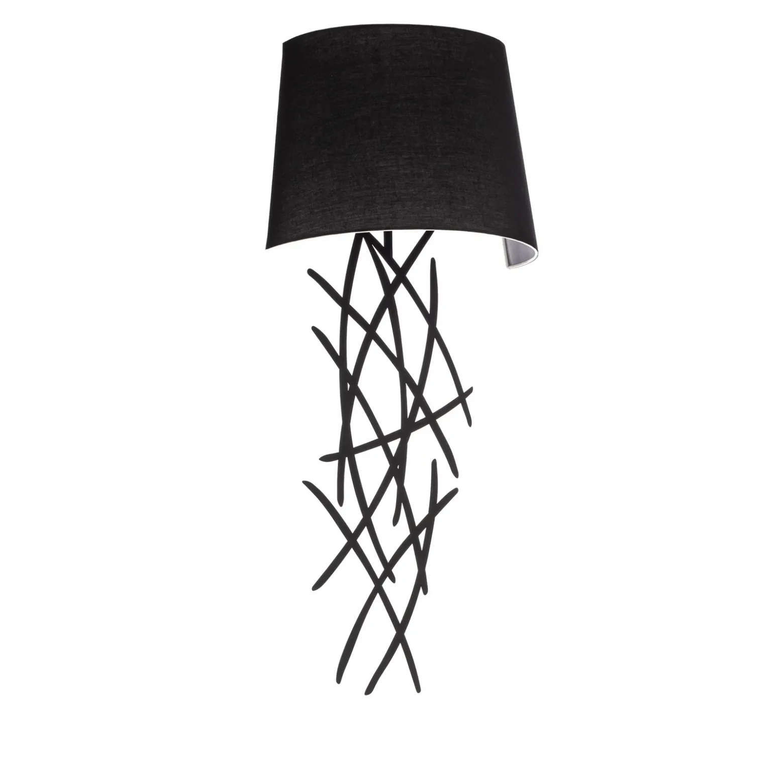 Aplique de pared Asaf 6984 con pantalla de tela negra