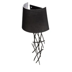 Aplique de pared Asaf 6984 con pantalla de tela negra