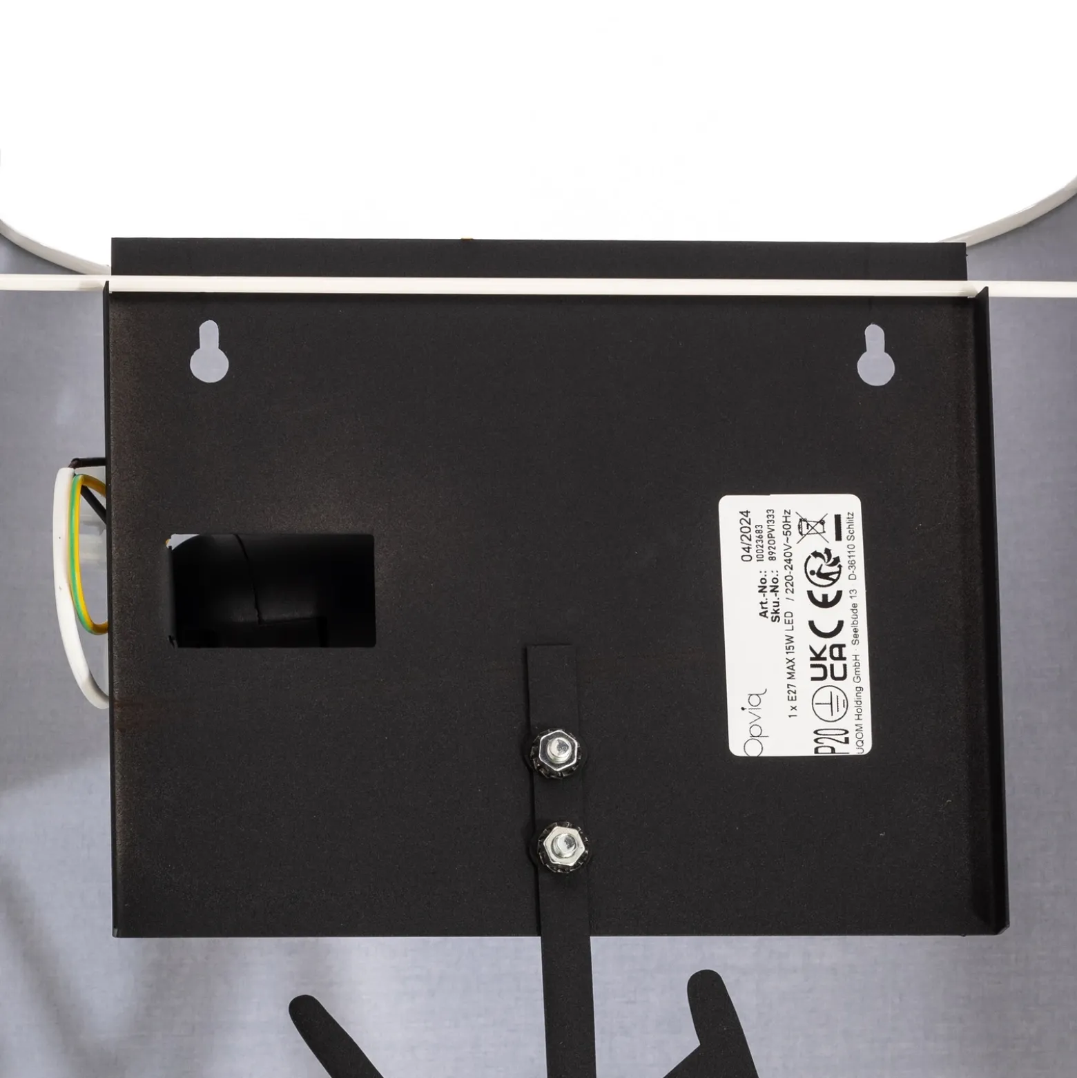 Aplique de pared Asaf 6984 con pantalla de tela negra