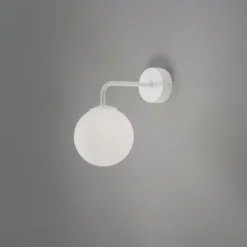 Aplique de pared Astral, blanco, proyección 22 cm, acero/vidrio