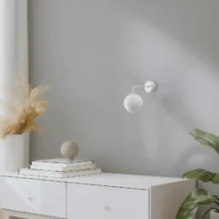 Aplique de pared Astral, blanco, proyección 22 cm, acero/vidrio