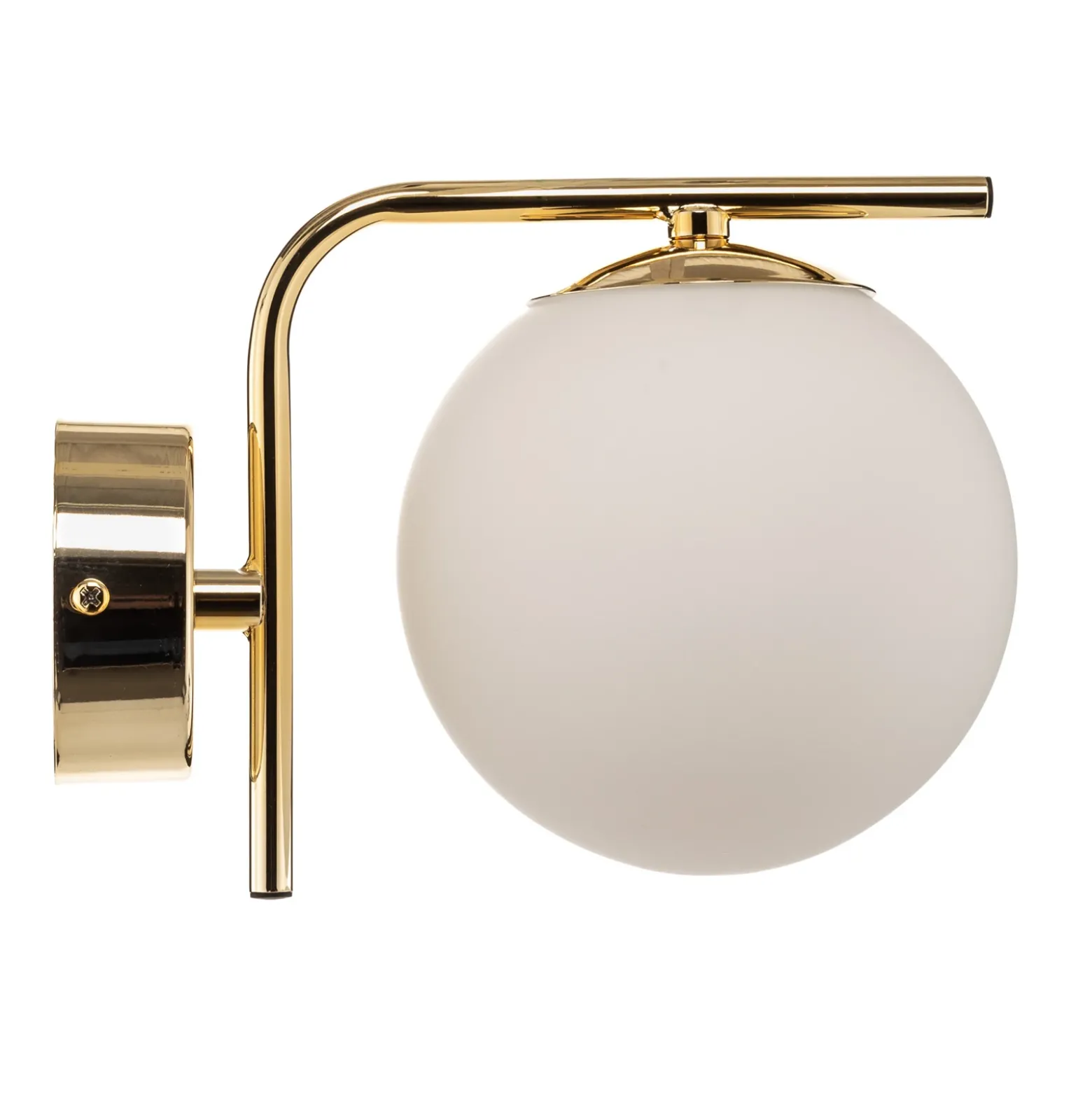 Aplique de pared Aurora, dorado, cristal, 17 cm de alto, esférico, E14
