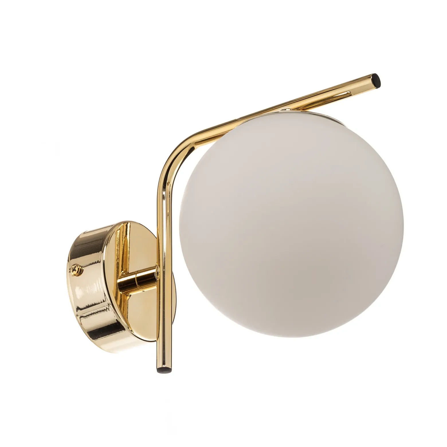 Aplique de pared Aurora, dorado, cristal, 17 cm de alto, esférico, E14