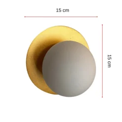 Aplique de pared Aylin, dorado, Ø 15 cm, metal, G9
