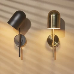 Aplique de pared AYTM Luceo, negro, con enchufe