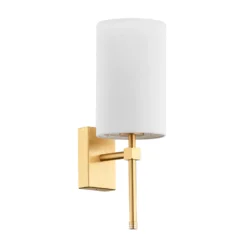 Aplique de pared Azzi con pantalla textil y 1 luz, blanco