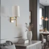 Aplique de pared Azzi con pantalla textil y 1 luz, blanco