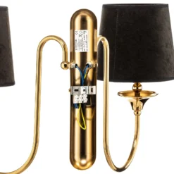 Aplique de pared Baranio con pantallas de tela, 2 luces