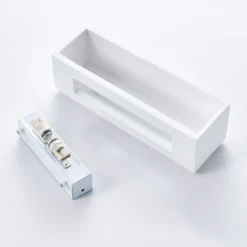 Aplique de pared Benno, 29 cm, yeso, blanco, angular, G9