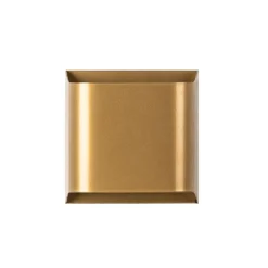 Aplique de pared Bera, color dorado, 15 x 15 cm, metal, G9