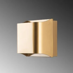 Aplique de pared Bera, color dorado, 15 x 15 cm, metal, G9
