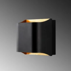 Aplique de pared Bera, negro, 15 x 15 cm, metal, G9