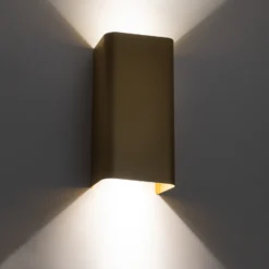 Aplique de pared Bergen, dorado, metal, 23 cm de alto, GU10