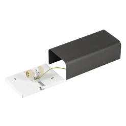 Aplique de pared Bergen, gris oscuro, metal, 23 cm de alto, GU10