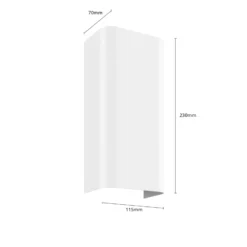 Aplique de pared Bergen up & down, blanco
