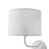 Aplique de pared, blanco, tela, brazo de lectura