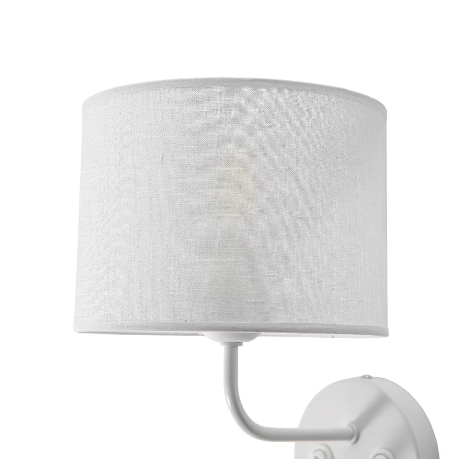 Aplique de pared, blanco, tela, brazo de lectura