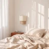 Aplique de pared Boho, blanco/yute, altura 22 cm, tejido, E27