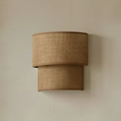 Aplique de pared Boho, yute/yute, altura 22 cm, tejido, E27