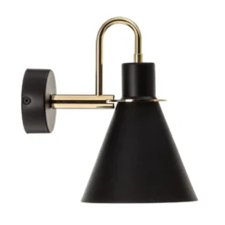 Aplique de pared Bona, negro-latón