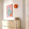 Aplique de pared BonBon, naranja, Ø 16 cm, cristal
