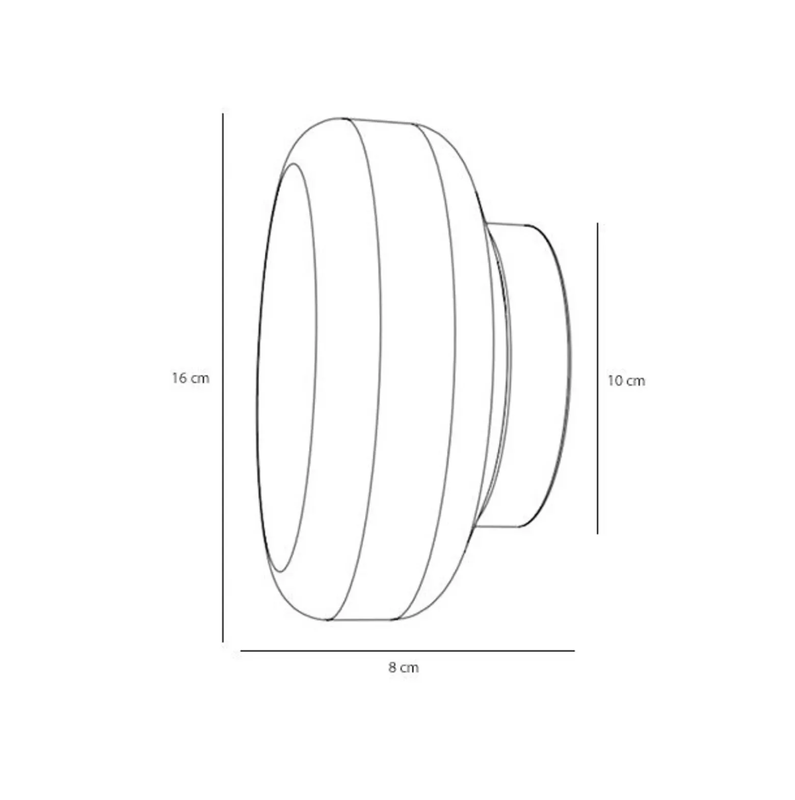 Aplique de pared BonBon, naranja, Ø 16 cm, cristal