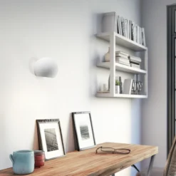 Aplique de pared Bullet con luz hacia arriba y hacia abajo, de cerámica blanca